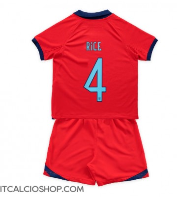 Inghilterra Declan Rice #4 Seconda Maglia Bambino Mondiali 2022 Manica Corta (+ Pantaloni corti)